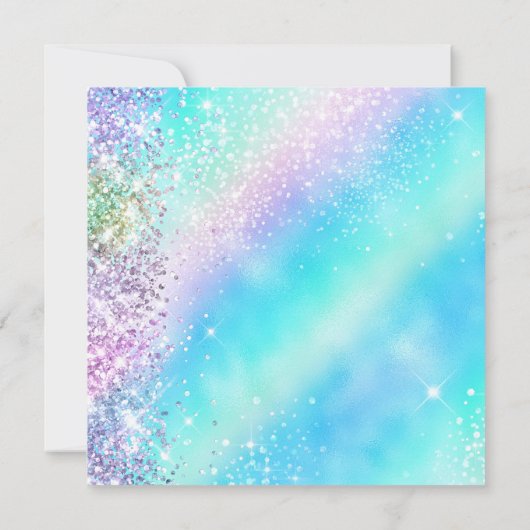 Iridescent Rainbow Glitter en Folie 21ste verjaard Kaart (Achterkant)