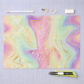 Iridescent Rainbow Gradient en Gold Foil Strata Tissuepapier (Craft)