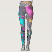 Iridescent Rainbow - Holographic Glitter Leggings (Voorkant)