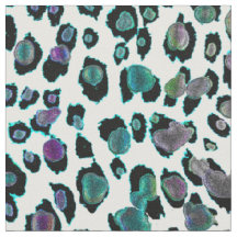 Iridescent Rainbow Leopard Animal Print Fabric
