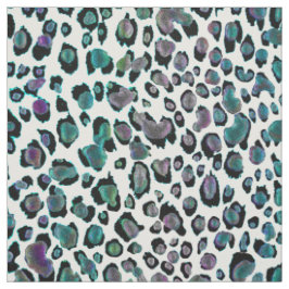 Iridescent Rainbow Leopard Animal Print Fabric Stof
