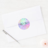 Iridescent Rainbow Leopard Pink Bedankt Ronde Sticker (Envelop)