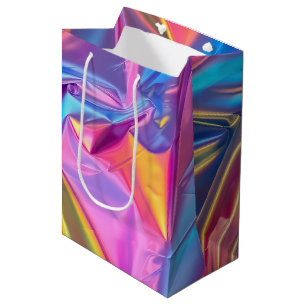 Iridescent Rainbow Metallic Pastel Pink, Aqua Medium Cadeauzakje