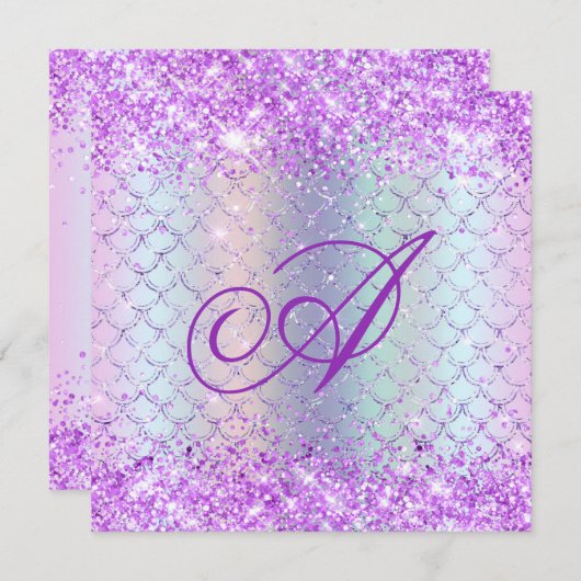Iridescent Rainbow Shimmer Mermaid Scales Birthday Kaart (Voorkant / Achterkant)