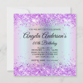 Iridescent Rainbow Shimmer Mermaid Scales Birthday Kaart (Achterkant)