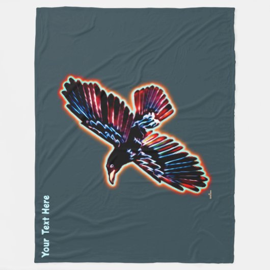 Iridescent Raven Fleece Deken (Voorkant)