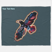 Iridescent Raven Fleece Deken (Voorkant (Horizontaal))