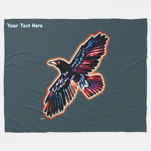 Iridescent Raven Fleece Deken (Voorkant (Horizontaal))