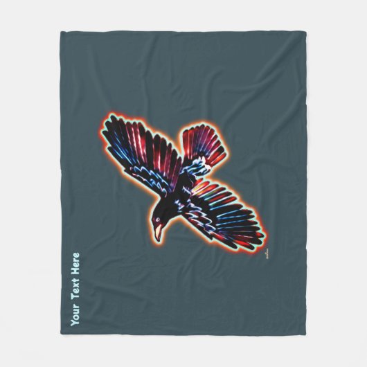 Iridescent Raven Fleece Deken (Voorkant)