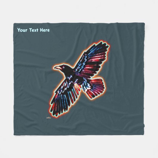 Iridescent Raven Fleece Deken (Voorkant (Horizontaal))