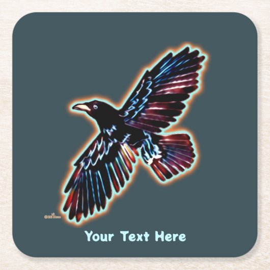 Iridescent Raven Kartonnen Onderzetters (Voorkant)