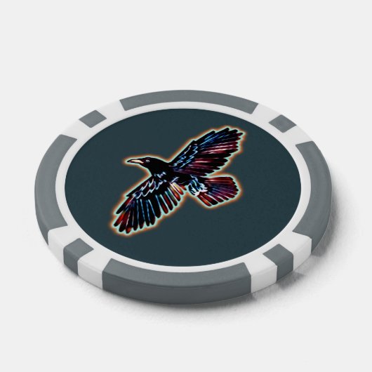 Iridescent Raven Poker Chips (Enkel)
