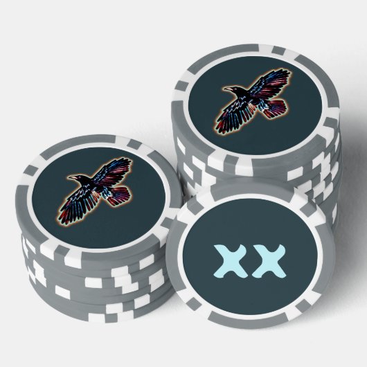 Iridescent Raven Poker Chips (Opstapeling)