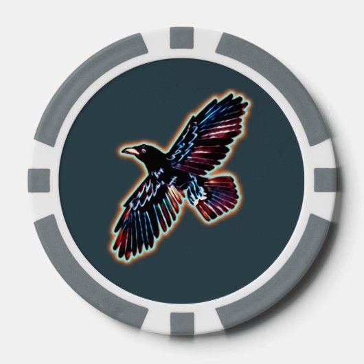 Iridescent Raven Poker Chips (Voorkant)