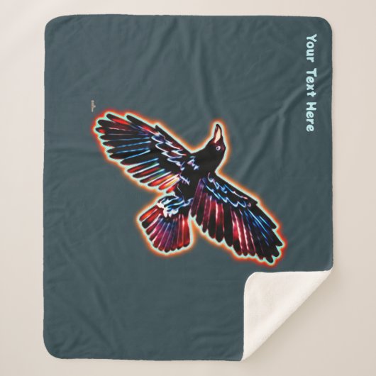 Iridescent Raven Sherpa Deken (Voorkant)