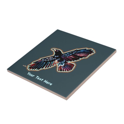 Iridescent Raven Tegeltje (Zijkant)