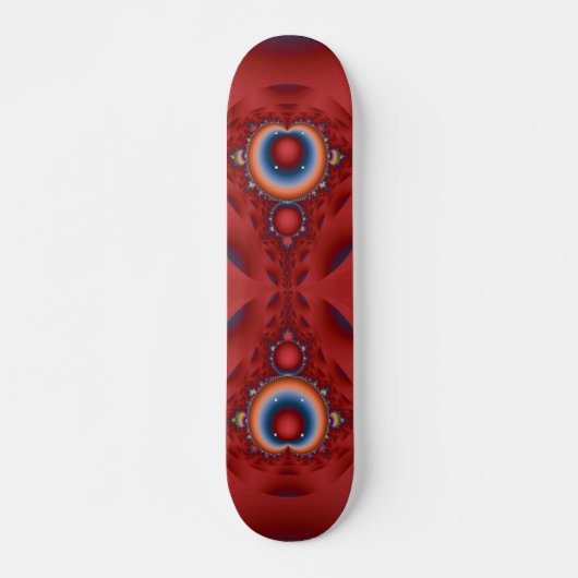 Iridescent Red Fractal Skateboard Deck (Voorkant)