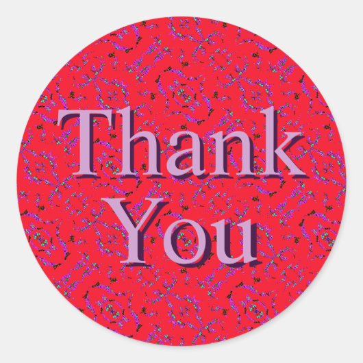 Iridescent Red Paars Pattern Hartelijk dank Ronde Sticker (Voorkant)