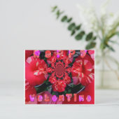 Iridescent Red Roses "Happy Valentijn" Art Print/ Briefkaart (Staand voorkant)