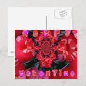 Iridescent Red Roses "Happy Valentijn" Art Print/ Briefkaart (Voorkant / Achterkant)