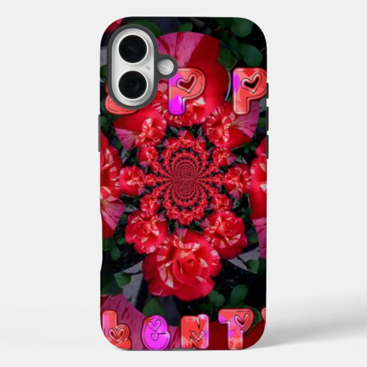 Iridescent Red Roses "Happy Valentijn" Art Print Case-Mate iPhone Case (Achterkant)