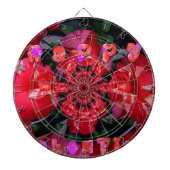 Iridescent Red Roses "Happy Valentijn" Art Print Dartbord (Voorkant)