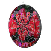 Iridescent Red Roses "Happy Valentijn" Art Print Dartbord (Voorkant Rechts)