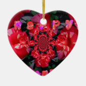 Iridescent Red Roses "Happy Valentijn" Art Print Keramisch Ornament (Voorkant)