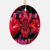 Iridescent Red Roses "Happy Valentijn" Art Print Keramisch Ornament (Rechts)