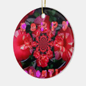 Iridescent Red Roses "Happy Valentijn" Art Print Keramisch Ornament (Links)