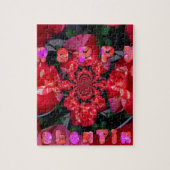 Iridescent Red Roses "Happy Valentijn" Art Print Legpuzzel (Verticaal)
