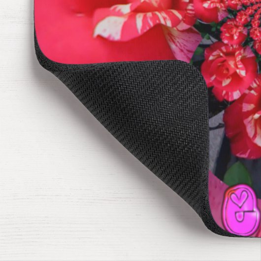 Iridescent Red Roses "Happy Valentijn" Art Print/ Muismat (Hoek)