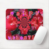 Iridescent Red Roses "Happy Valentijn" Art Print/ Muismat (Met muis)