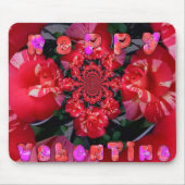Iridescent Red Roses "Happy Valentijn" Art Print/ Muismat (Voorkant)
