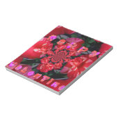 Iridescent Red Roses "Happy Valentijn" Art Print Notitieblok (Linkerzijde)