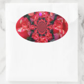 Iridescent Red Roses "Happy Valentijn" Art Print Ovale Sticker (Tas)