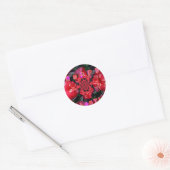 Iridescent Red Roses "Happy Valentijn" Art Print/ Ronde Sticker (Envelop)