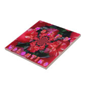 Iridescent Red Roses "Happy Valentijn" Art Print Tegeltje (Zijkant)