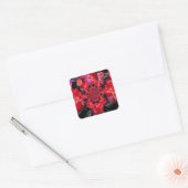 Iridescent Red Roses "Happy Valentijn" Art Print Vierkante Sticker (Envelop)
