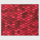 Iridescent Red Shiny Glitter Mermaid Fish Scale Cadeaupapier (Vlak)