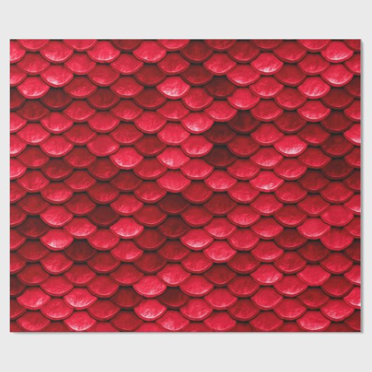 Iridescent Red Shiny Glitter Mermaid Fish Scale Cadeaupapier (Vlak)