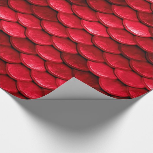 Iridescent Red Shiny Glitter Mermaid Fish Scale Cadeaupapier (Hoek)