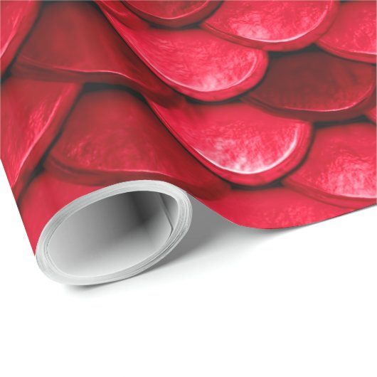 Iridescent Red Shiny Glitter Mermaid Fish Scale Cadeaupapier (Rol Hoek)