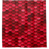 Iridescent Red Shiny Glitter Mermaid Fish Scale Douchegordijn (Voorkant)