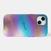 Iridescent Regenboog Glam iPhone 15 Case (Achterkant horizontaal)