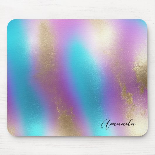 Iridescent Regenboog Glam Muismat (Voorkant)