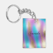 Iridescent Regenboog Glam Sleutelhanger (Voorkant Links)