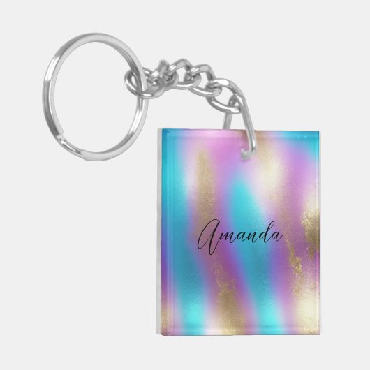 Iridescent Regenboog Glam Sleutelhanger (Voorkant Links)