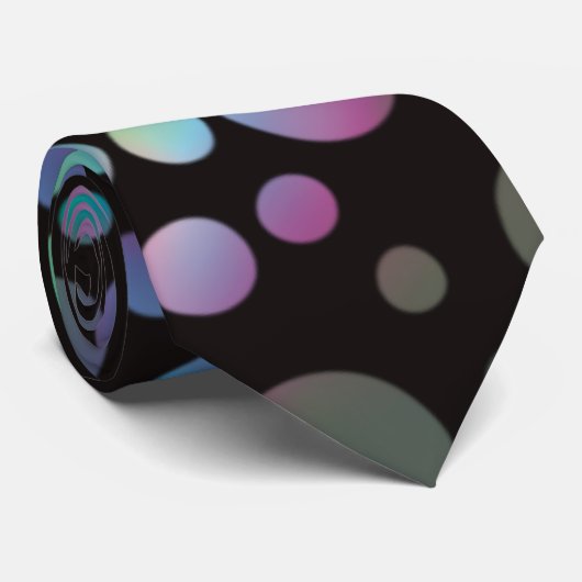 Iridescent regenboogcirkels stropdas (Opgerold)