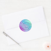 Iridescent regenboogholografisch jouw logo bedankt ronde sticker (Envelop)